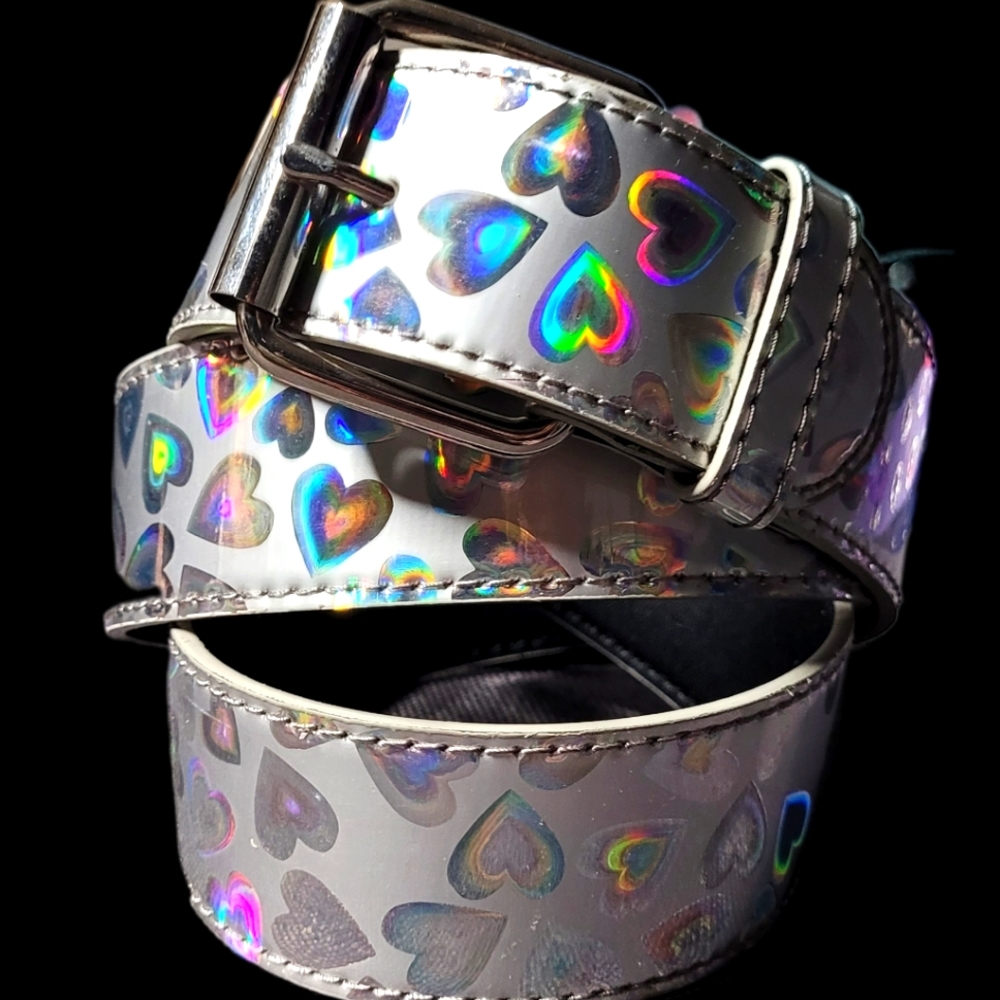 Multicolored Silver with Hearts Ladies Belt